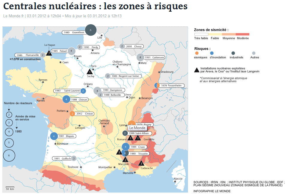 Cartes du nucléaire en France - Nuclear Transparency Watch
