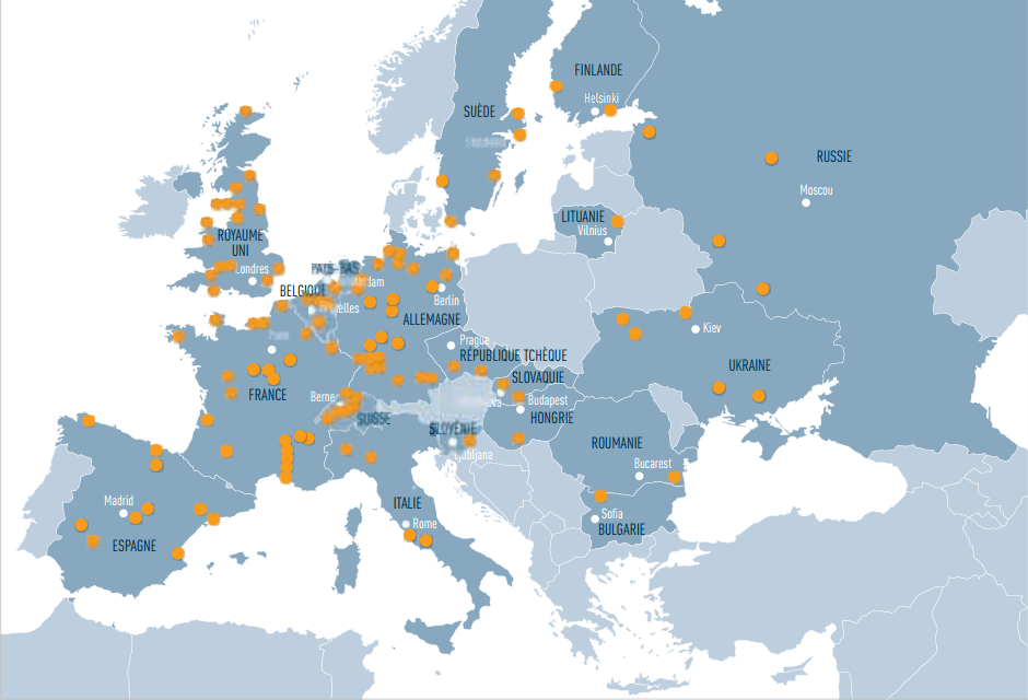 Map of Nuclear Power Plants in Europe (Source : Secrétariat Général de la défense et de la Sécurité National Française)