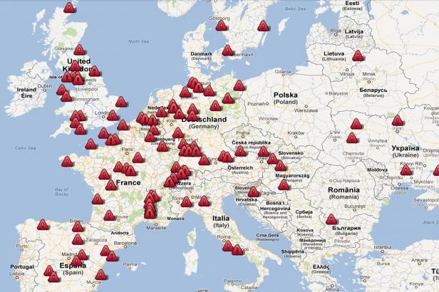 Position of nuclear power plants in Europe